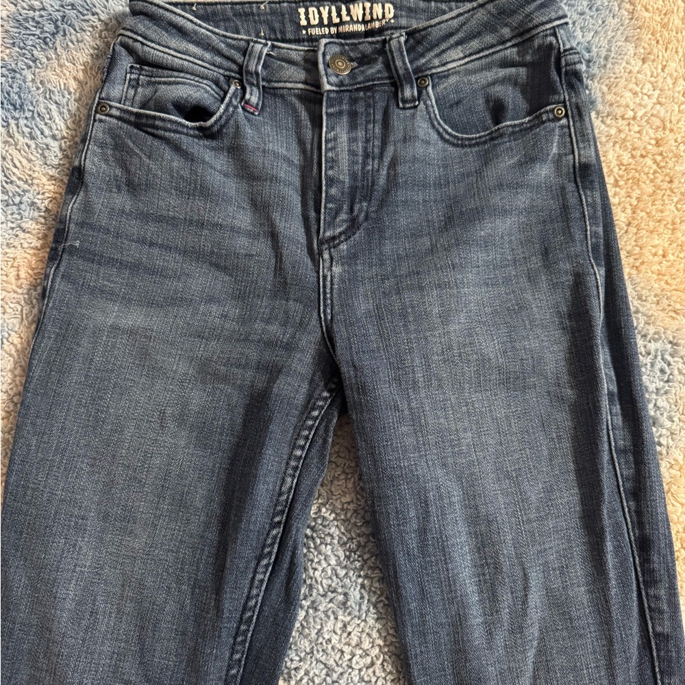 Idyllwind Dark Wash Raw Hem Flare Jeans